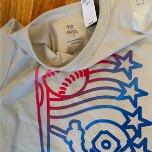 GAP Kids Star Baseball Tee - Tan, red, and Blue